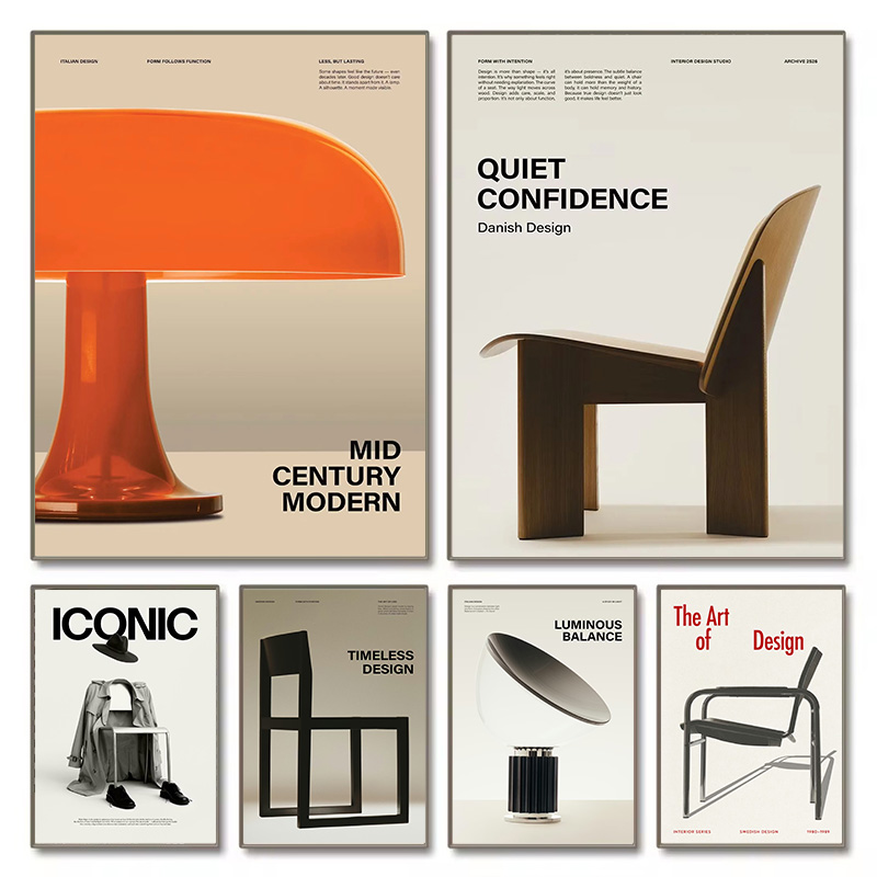 Office Furniture Home - 미니멀리스트 바우하우스 아이코닉 미드센추리 의자 전시회