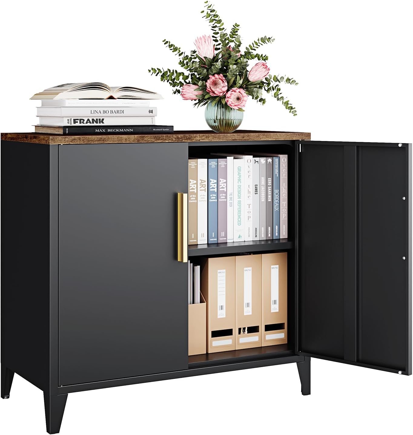 Office Furniture Credenza - 문과 선반이 있는 금속 보관 캐비닛,