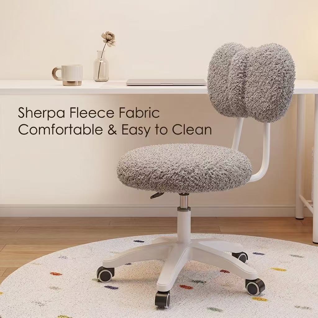 귀여운 부클 회전식 사무실 의자 360 °   회전식  - Office Furniture Home 리뷰 및 가격