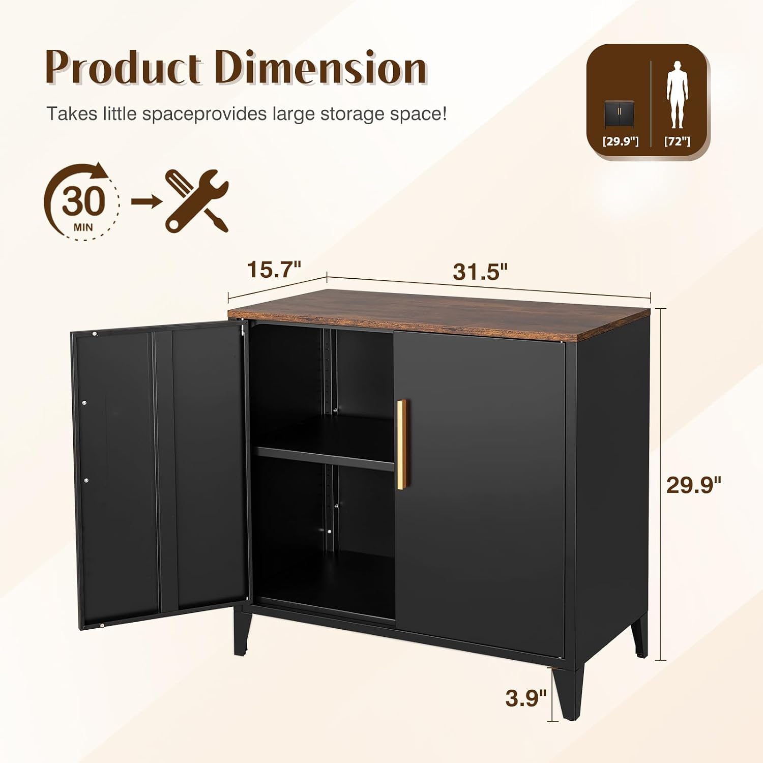 문과 선반이 있는 금속 보관 캐비닛, 주방, 식당, 사 - Office Furniture Credenza 리뷰 및 가격